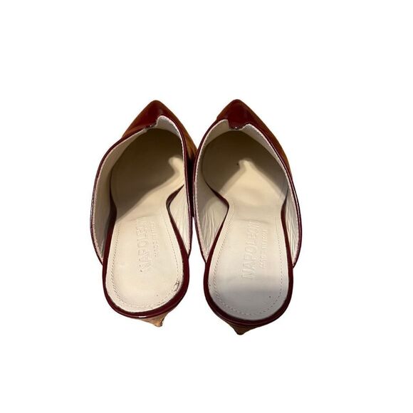 Napoleoni Glossy Patent Leather Heeled Mules Maroon Red Italy Sz. 39 (US 8.5) - Picture 8 of 8